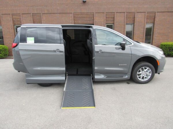 Grey Chrysler Pacifica with Driverge Side Entry Automatic Fold Out conversion