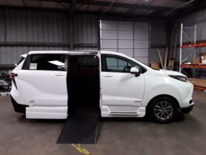 White Toyota Sienna with Vantage Mobility Side Entry Automatic In Floor conversion