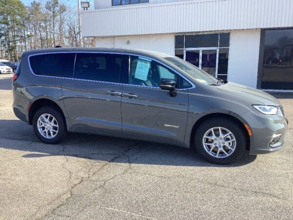 Grey Chrysler Pacifica with Driverge Rear Entry Manual Fold Out conversion