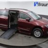 Red Chrysler Pacifica with BraunAbility Side Entry Automatic Fold Out conversion