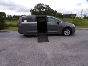 Grey Chrysler Pacifica with Driverge Side Entry Automatic Fold Out conversion