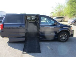 Blue Dodge Grand Caravan with BraunAbility Side Entry Automatic In Floor conversion