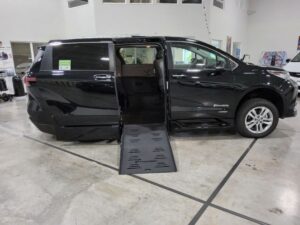 Black Toyota Sienna with BraunAbility Side Entry Automatic Fold Out conversion