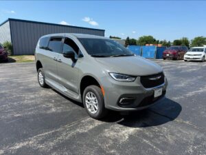 Grey Chrysler Pacifica with Driverge Side Entry Automatic Fold Out conversion