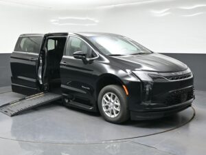 Black Chrysler Pacifica with BraunAbility Side Entry Automatic Fold Out conversion