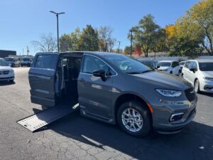 Grey Chrysler Pacifica with BraunAbility Side Entry Automatic In Floor conversion