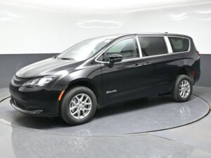 Black Chrysler Voyager with BraunAbility Rear Entry Manual Fold Out conversion