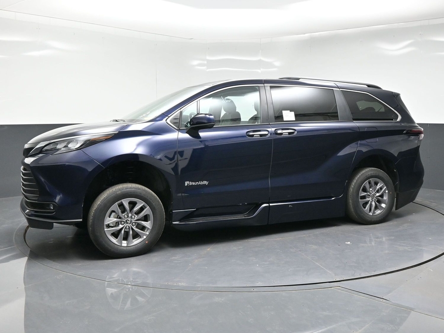 Blue Toyota Sienna with BraunAbility Side Entry Automatic Fold Out conversion