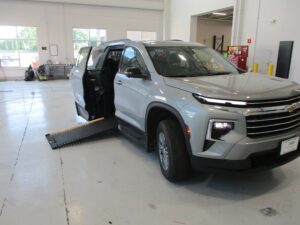 Grey Chevrolet Traverse with BraunAbility Side Entry Automatic In Floor conversion