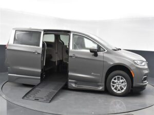 Grey Chrysler Pacifica with BraunAbility Side Entry Automatic Fold Out conversion