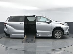 Silver Toyota Sienna with BraunAbility Side Entry Automatic Fold Out conversion