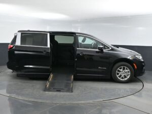 Black Chrysler Pacifica with BraunAbility Side Entry Automatic Fold Out conversion
