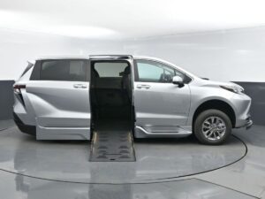 Silver Toyota Sienna with BraunAbility Side Entry Automatic Fold Out conversion