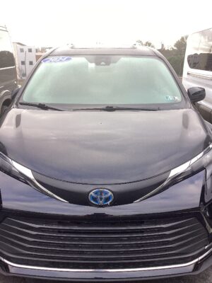 Black Toyota Sienna with Driverge Rear Entry Manual Fold Out conversion