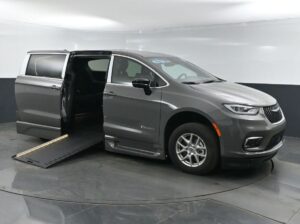Grey Chrysler Pacifica with BraunAbility Side Entry Automatic In Floor conversion