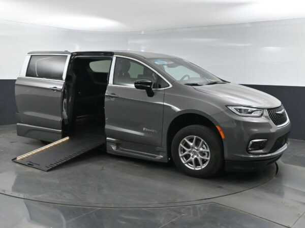 Grey Chrysler Pacifica with BraunAbility Side Entry Automatic In Floor conversion