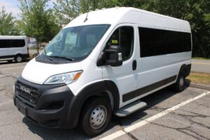 White Ram ProMaster with Driverge Rear Entry Automatic Fold Out conversion