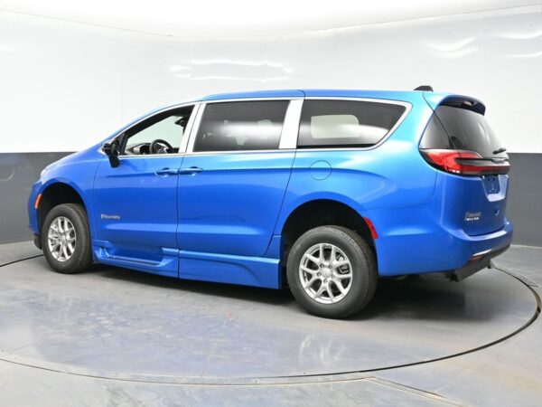 Blue Chrysler Pacifica with BraunAbility Side Entry Automatic Fold Out conversion