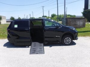 Black Toyota Sienna with BraunAbility Side Entry Automatic Fold Out conversion