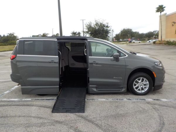 Grey Chrysler Pacifica with Driverge Side Entry Automatic Fold Out conversion