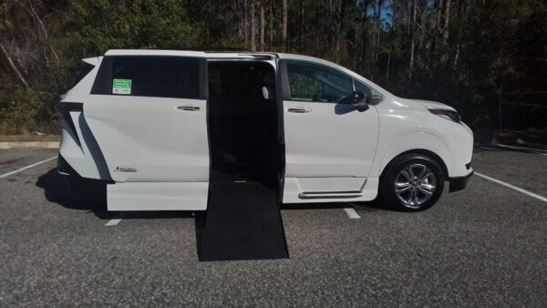 White Toyota Sienna with Other Side Entry Automatic In Floor conversion