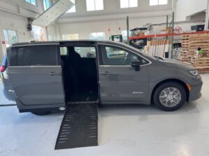 Grey Chrysler Pacifica with Driverge Side Entry Automatic Fold Out conversion