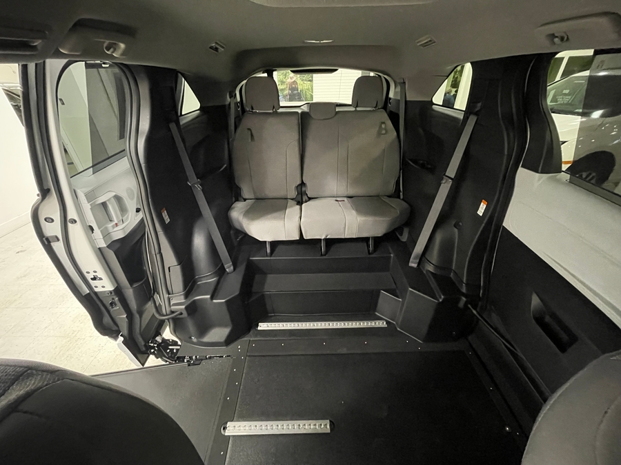 White Toyota Sienna with Vantage Mobility Side Entry Manual In Floor conversion
