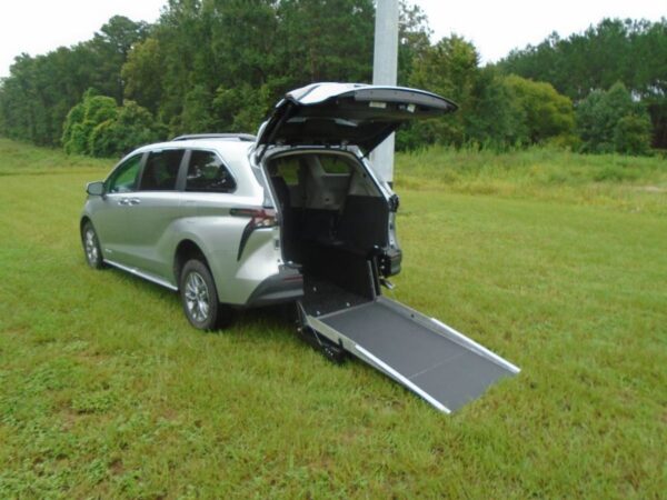 Silver Toyota Sienna with Driverge Rear Entry Manual Fold Out conversion