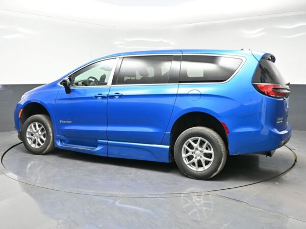 Blue Chrysler Pacifica with BraunAbility Side Entry Automatic Fold Out conversion