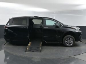 Black Toyota Sienna with BraunAbility Side Entry Automatic Fold Out conversion