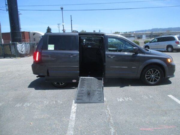 Grey Dodge Grand Caravan with Adaptive Vans Side Entry Automatic Fold Out conversion