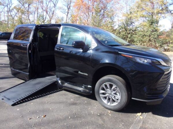 Black Toyota Sienna with BraunAbility Side Entry Automatic In Floor conversion