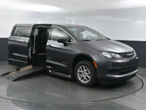 Grey Chrysler Voyager with BraunAbility Side Entry Automatic Fold Out conversion