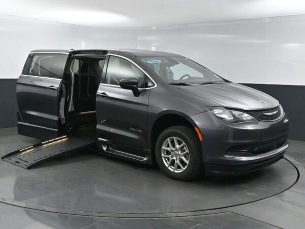 Grey Chrysler Voyager with BraunAbility Side Entry Automatic Fold Out conversion