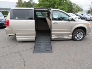 Brown Dodge Grand Caravan with BraunAbility Side Entry Automatic Fold Out conversion