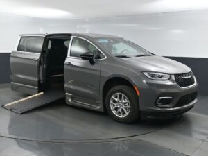 Grey Chrysler Pacifica with BraunAbility Side Entry Automatic In Floor conversion
