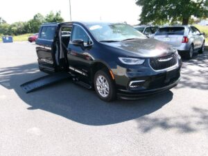 Black Chrysler Pacifica with BraunAbility Side Entry Automatic Fold Out conversion