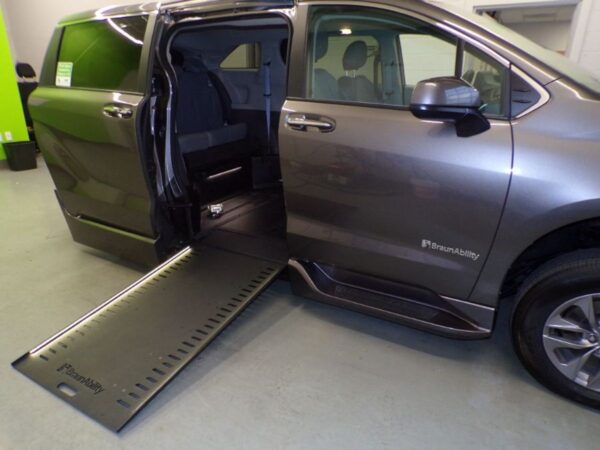 Grey Toyota Sienna with BraunAbility Side Entry Automatic In Floor conversion