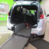 Silver Chrysler Pacifica with Driverge Rear Entry Manual Fold Out conversion