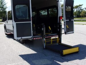 White Ram ProMaster with Other Rear Entry Automatic Fold Out conversion