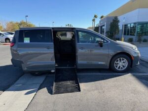 Grey Chrysler Pacifica with Driverge Side Entry Automatic Fold Out conversion