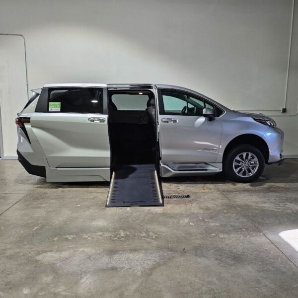 Silver Toyota Sienna with BraunAbility Side Entry Automatic In Floor conversion