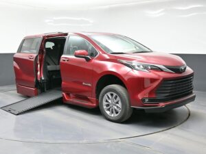Red Toyota Sienna with BraunAbility Side Entry Automatic In Floor conversion