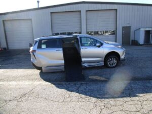 Silver Toyota Sienna with BraunAbility Side Entry Automatic Fold Out conversion