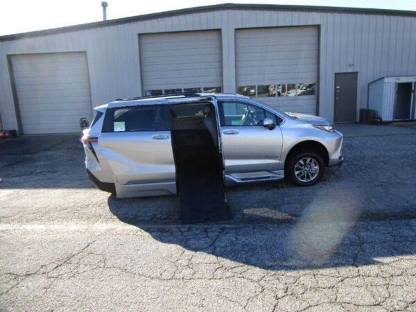 Silver Toyota Sienna with BraunAbility Side Entry Automatic Fold Out conversion