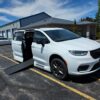 White Chrysler Pacifica with Vantage Mobility Side Entry Automatic In Floor conversion