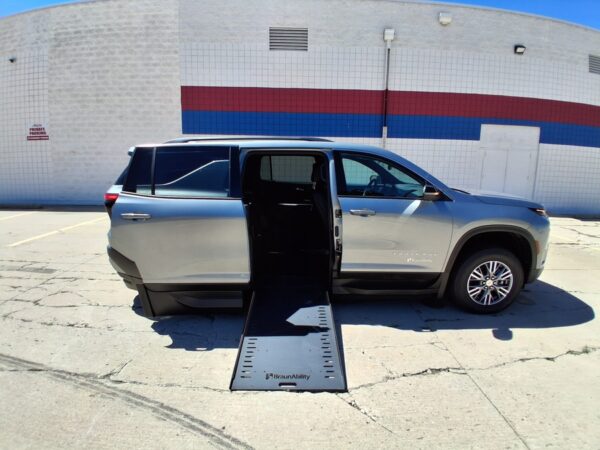Grey Chevrolet Traverse with BraunAbility Side Entry Automatic In Floor conversion