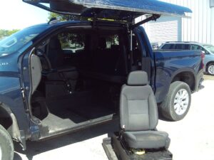 Blue Chevrolet Silverado 1500 with ATC Side Entry Automatic In Floor conversion