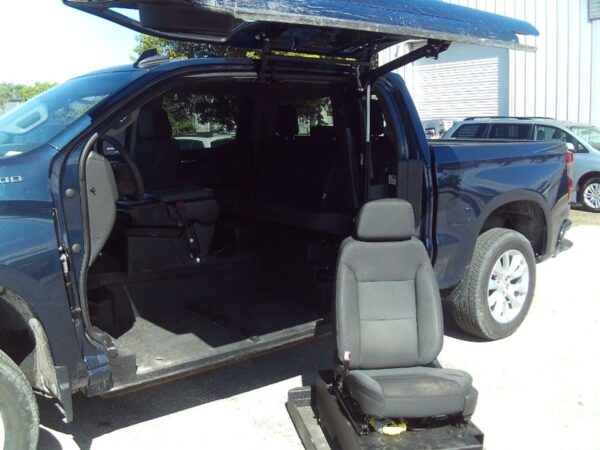 Blue Chevrolet Silverado 1500 with ATC Side Entry Automatic In Floor conversion