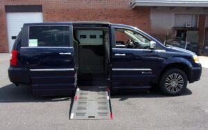 Blue Chrysler Town and Country with BraunAbility Side Entry Automatic Fold Out conversion